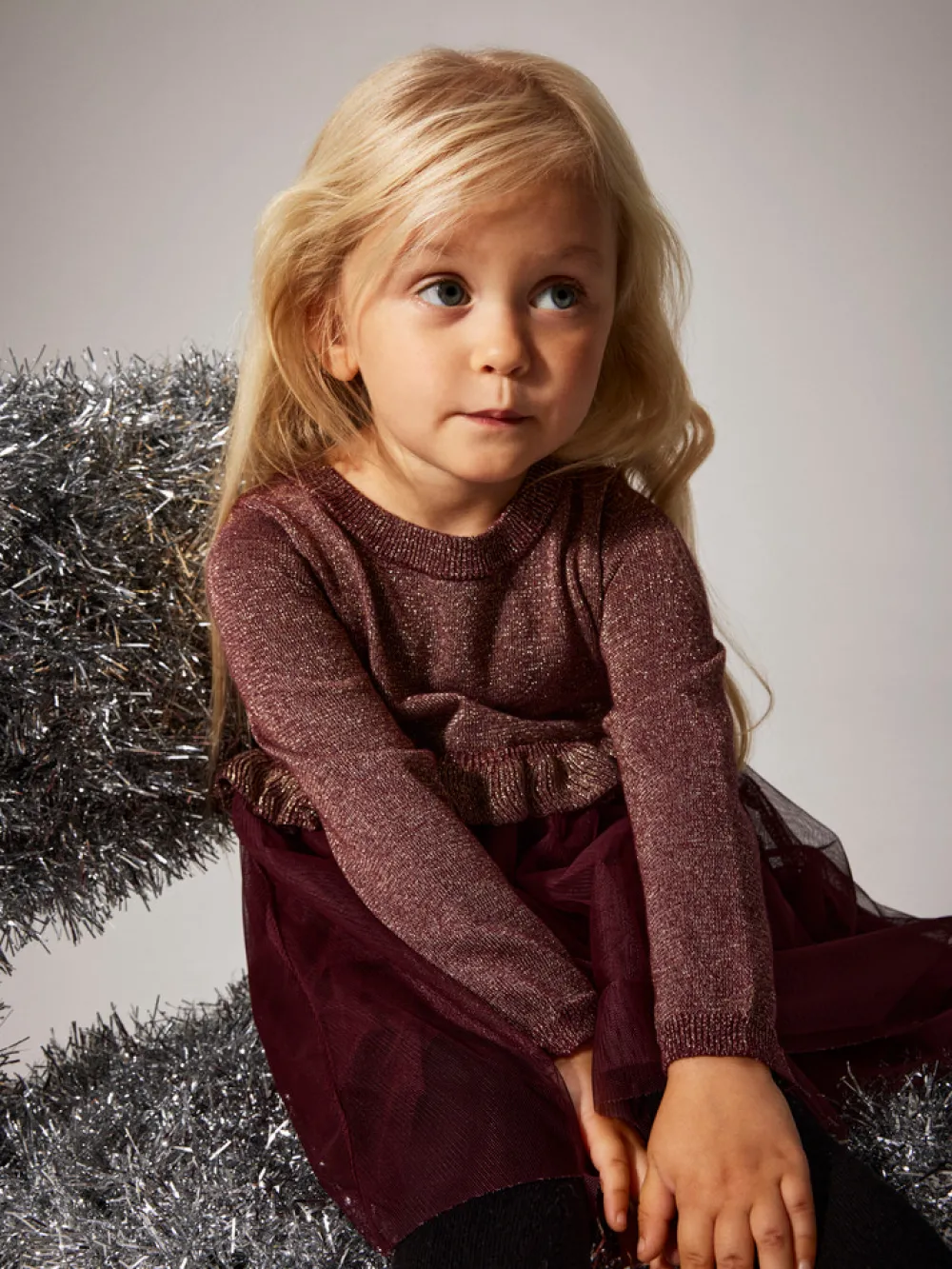 NAME IT Refraja Strikket Kjole - Burgundy- Juletøj|Kjoler