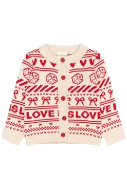 The New Siblings Regina Jacquard Cardigan - GARDENIA- Cardigans, Veste & Trøjer