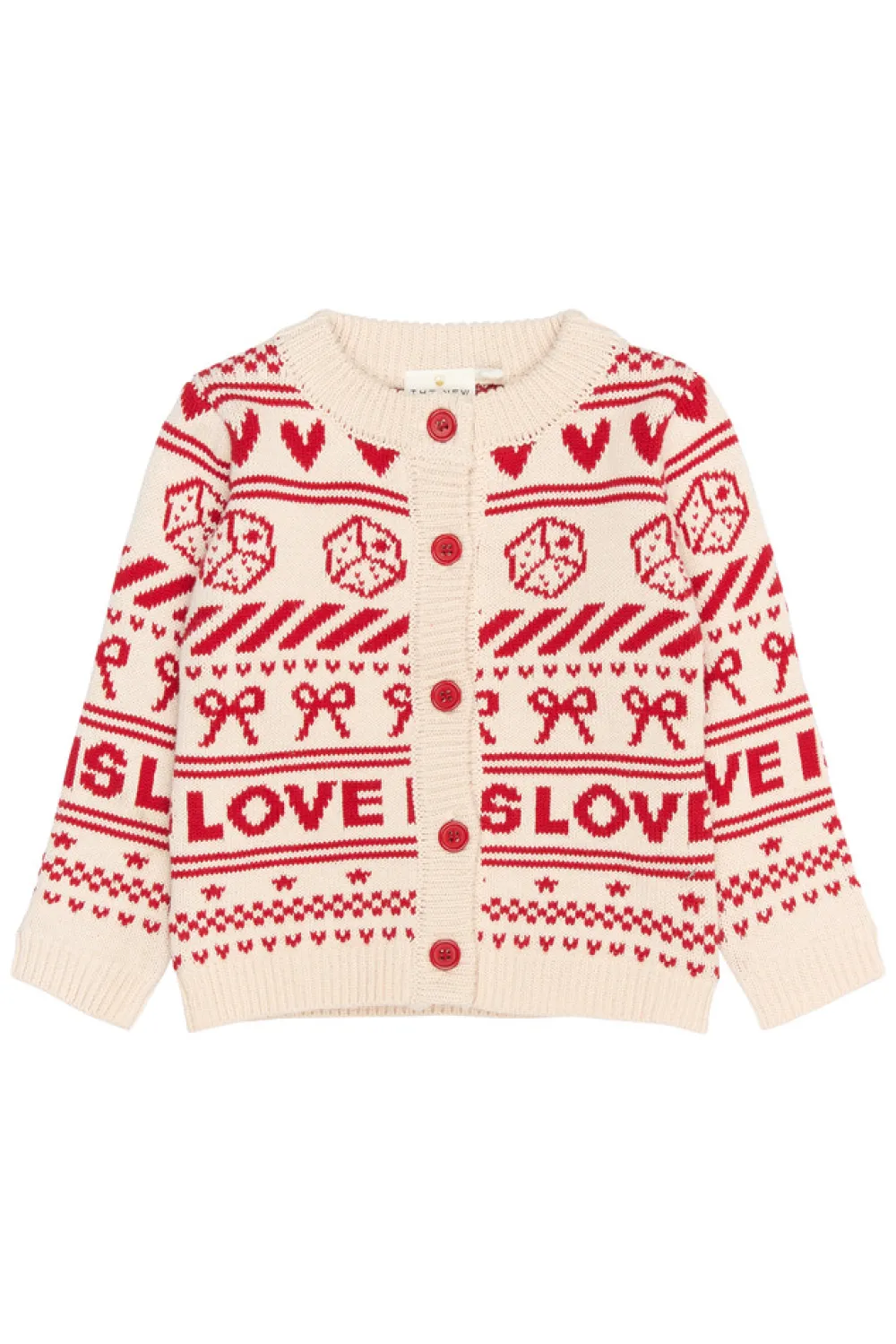 The New Siblings Regina Jacquard Cardigan - GARDENIA- Cardigans, Veste & Trøjer