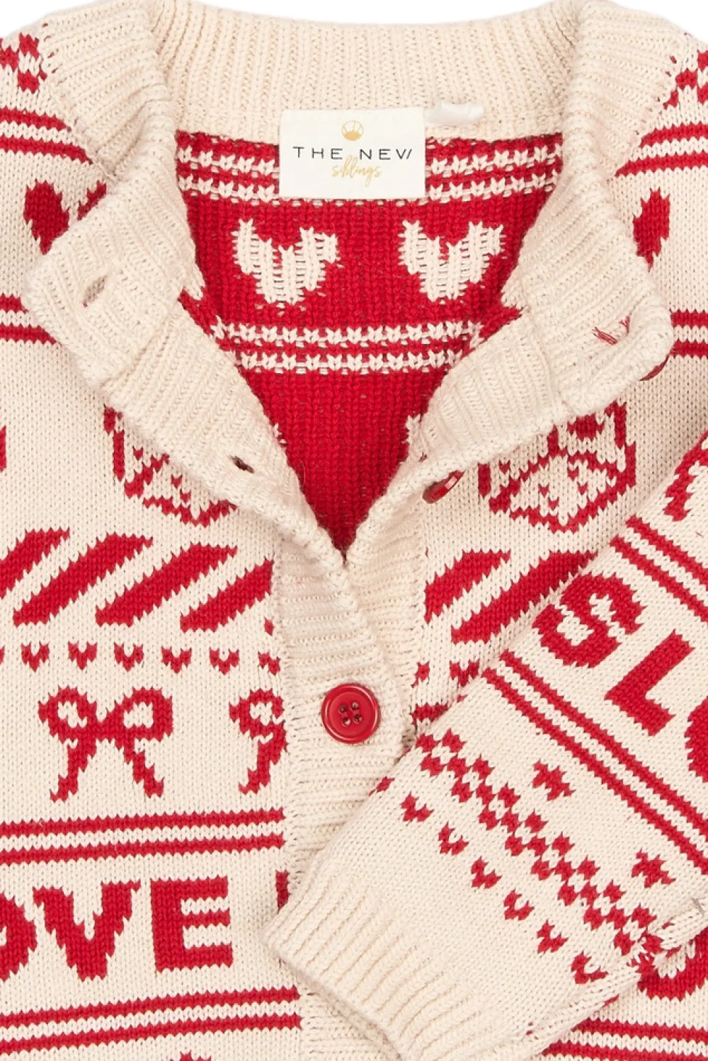 The New Siblings Regina Jacquard Cardigan - GARDENIA- Cardigans, Veste & Trøjer