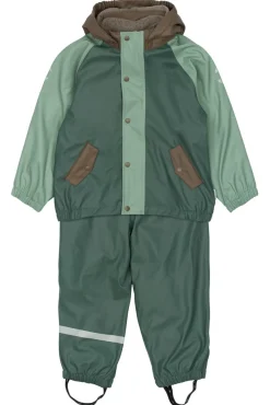 Mikk-Line Regnsæt m. Fleece - Balsam green- Regntøj