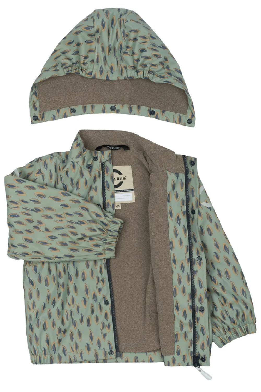 Mikk-Line Regnsæt m. Fleece - Iceberg green- Regntøj