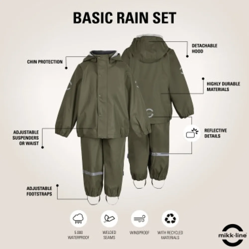 Mikk-Line Regntøj Recycled - DUSTYOLIVE- Regntøj
