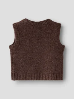 NAME IT Reifyly Stikket Vest - Peppercorn- Juletøj|Cardigans, Veste & Trøjer