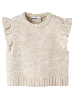 NAME IT Reifyly Stikket Vest - Peyote Melange- Juletøj|Cardigans, Veste & Trøjer