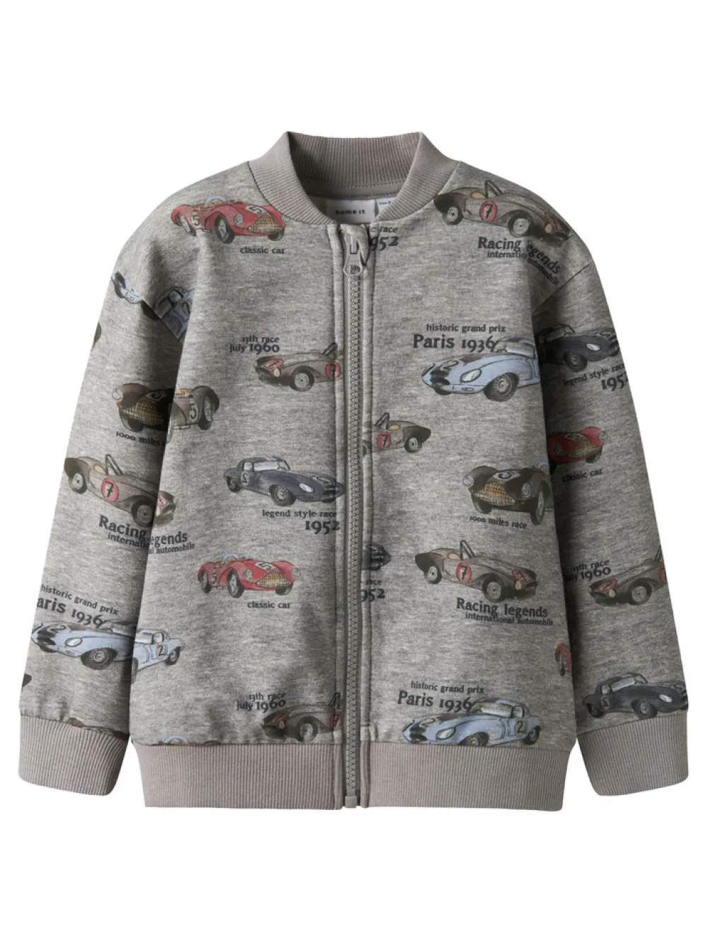 NAME IT Reiner Sweat Cardigan m. Lynlås - Grey Melange- Cardigans, Veste & Trøjer