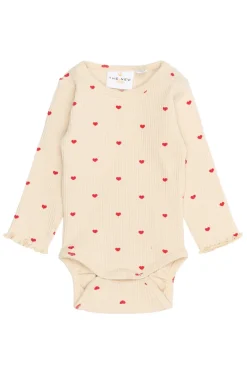 The New Siblings Rhea Rib Body Langærmet - GARDENIA- Bodystocking Langærmet