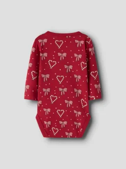 NAME IT Ri Langærmet Body - Jester Red- Bodystocking Langærmet|Juletøj