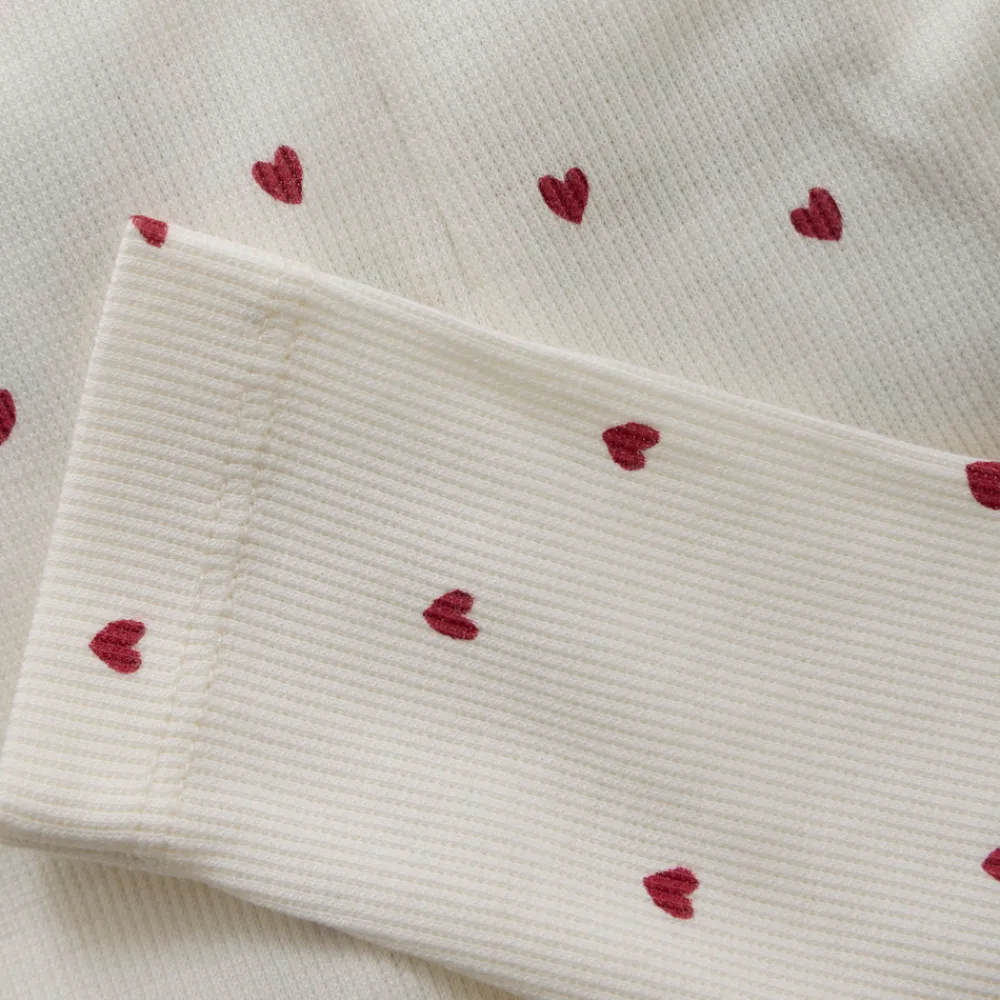 Minymo Rib Leggings - med hjerteprint- Leggings