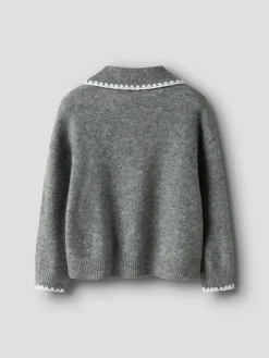 NAME IT Rikasa Strikket Polo - Grey Melange- Juletøj|Natdragter