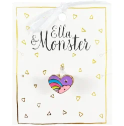 Ella & Monster Ring Rainbow Heart Purple- Festtøj & Tilbehør