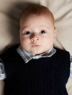 NAME IT Roman Strikket Vest - Navy Blazer- Juletøj|Cardigans, Veste & Trøjer