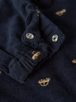 NAME IT Ron Reg Cord Emb Smækbukser - Navy Blazer- Smækbukser & Buksedragter