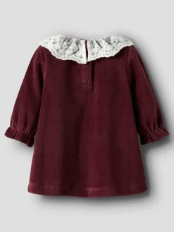 NAME IT Roxy Velour Kjole - Burgundy- Juletøj|Kjoler