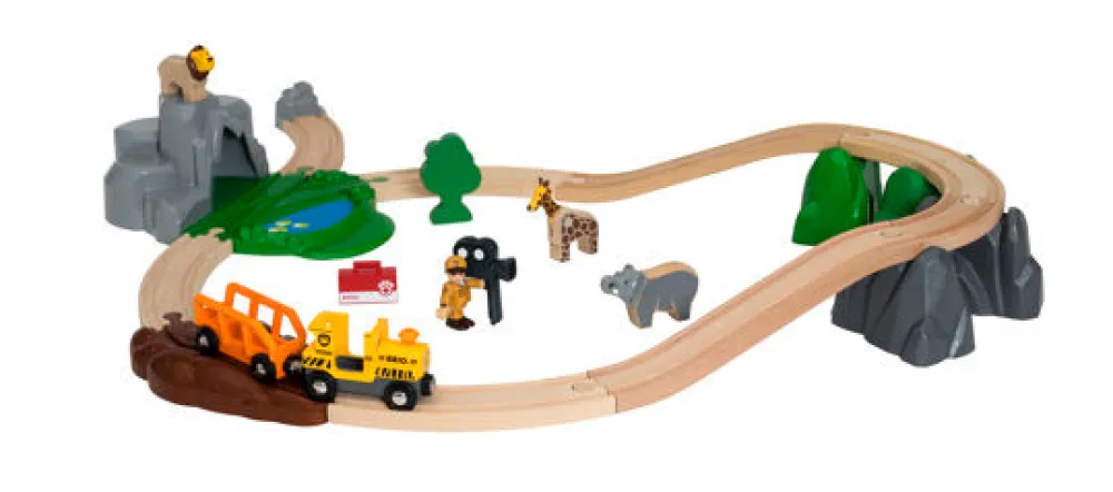 Brio Safarieventyrsæt, togbane - FSC®- Togbaner & Tog