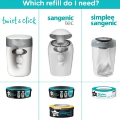 Tommee Tippee Sangenic Simplee blepose/Refill 3-pak- Pusleudstyr Diverse|Tilbehør Til Bad & Pleje