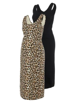 MamaLicious Sannie midi kjole 2-pak - BLACK- Kjoler/Nederdele