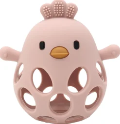 Magni Sansebold med ælling i LFGB silikone, lyserød- Sansebolde|Bideringe & Rangler