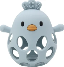 Magni Sansebold med ælling i LFGB silikone, lyseblå- Sansebolde|Bideringe & Rangler