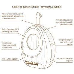 Haakaa Shell Silikone Brystpumpe 120ml- Brystpumper