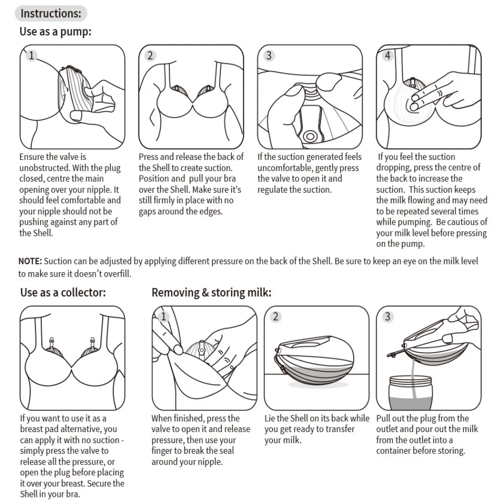Haakaa Shell Silikone Brystpumpe 120ml - 2-pak- Brystpumper