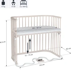 Babybay Side by side seng, Boxspring XXL - beige-Børn Side By Side Senge