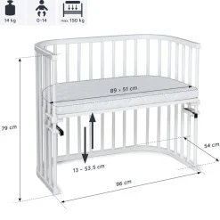 Babybay Side by Side seng, Maxi - Hvid-Børn Side By Side Senge