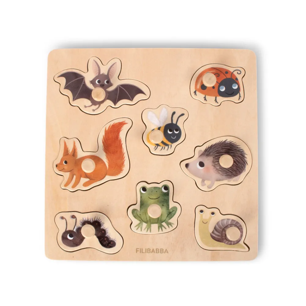 Filibabba Silhouette-puslespil i træ - Skovens dyr- Puslespil