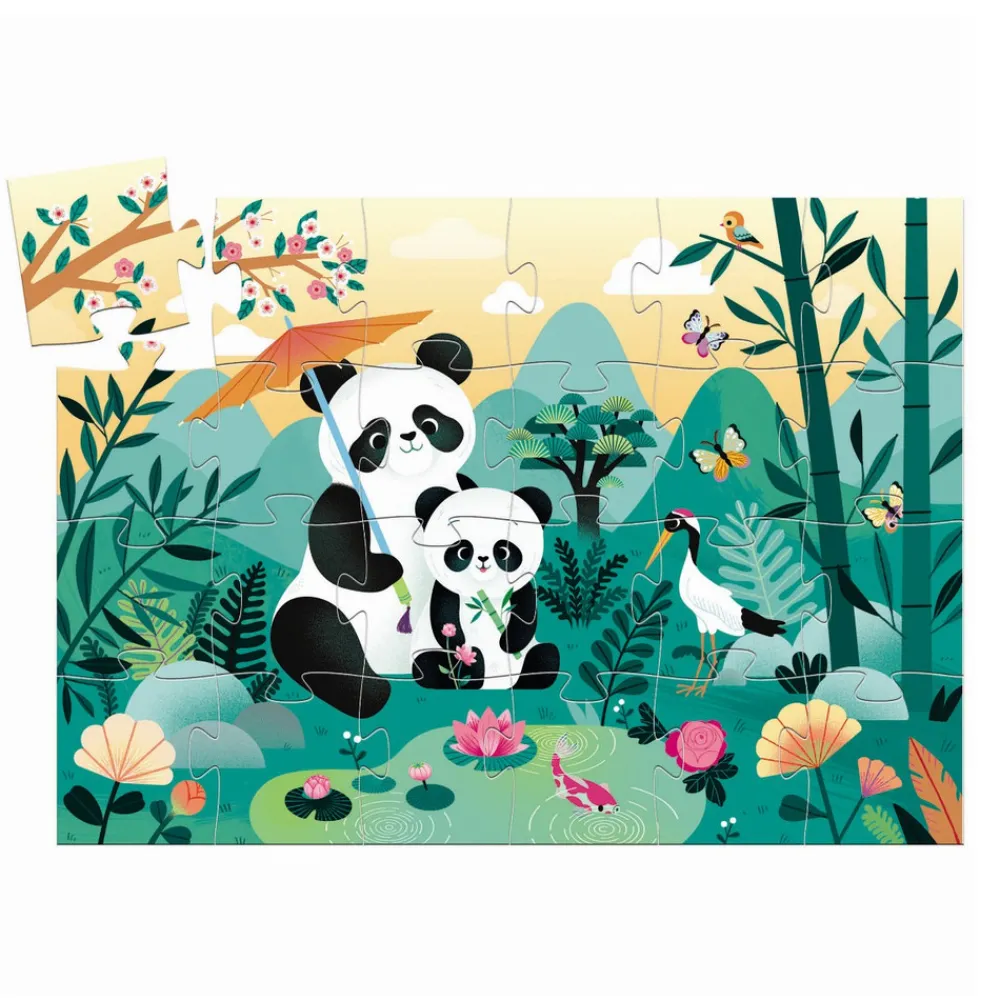 Djeco Silhuetpuslespil, Panda - 24 brikker- Puslespil