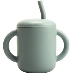 Magni Silicone Kop med sugerør og dobbelt håndtag Blå- Service