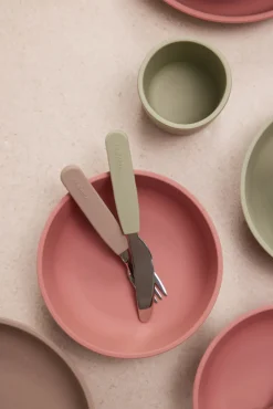 Filibabba Silikone bestiksæt - green- Bestik