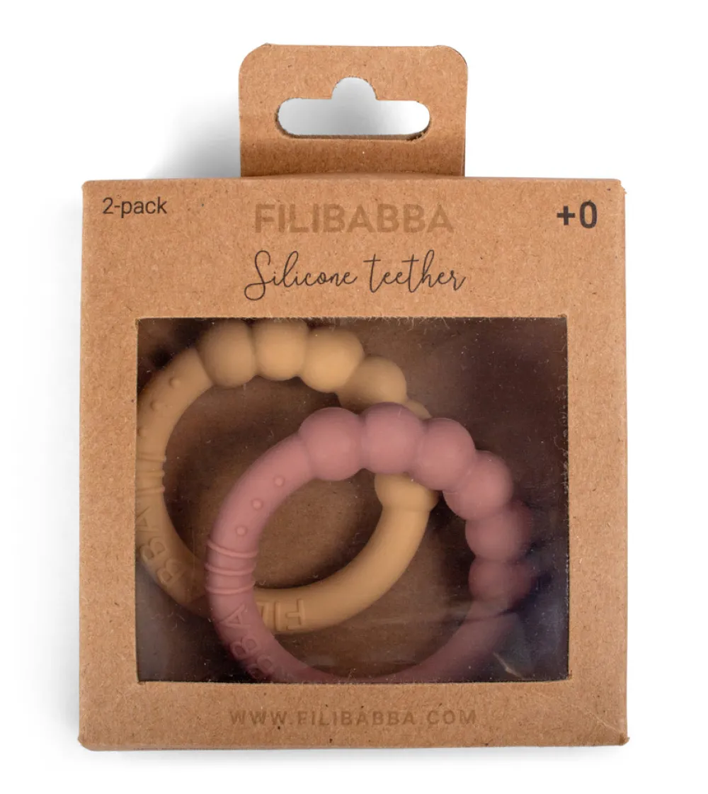 Filibabba Silikone bidering 2-pak - vintage rose- Bideringe & Rangler