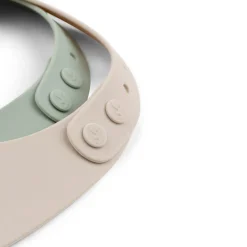 Done By Deer Silikone hagesmæk 2 stk. - lalee sand/grøn- Hagesmække