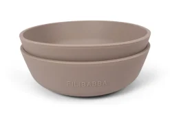 Filibabba Silikone skål 2-pak - Warm Grey- Service