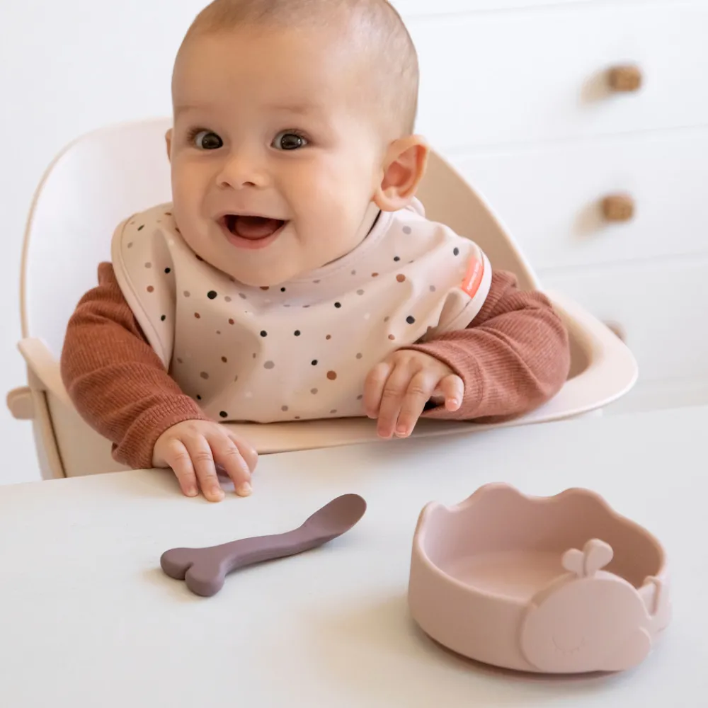 Done By Deer Silikone Stick & Stay skål og babyske Wally - Blå- Service