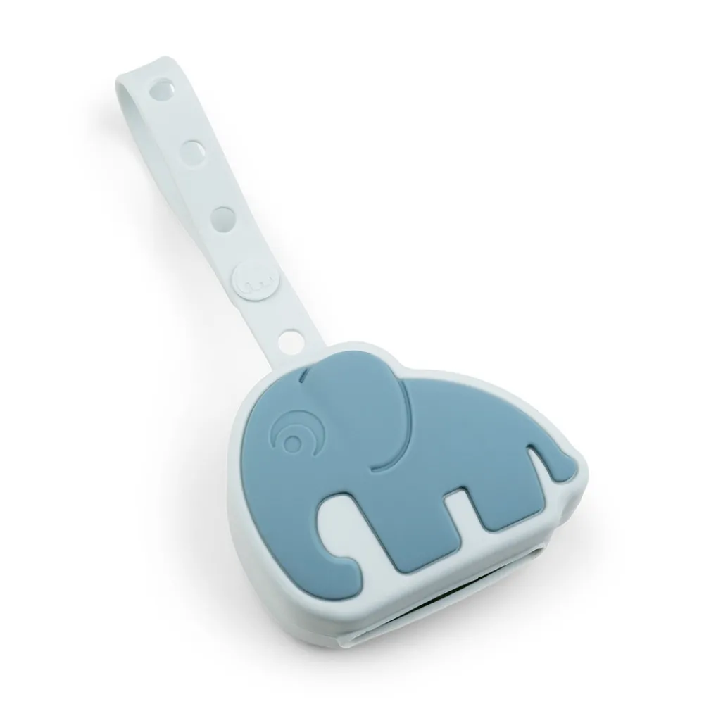 Done By Deer Silikone sutteholder Elphee Blå- Suttesnore Og Suttebokse