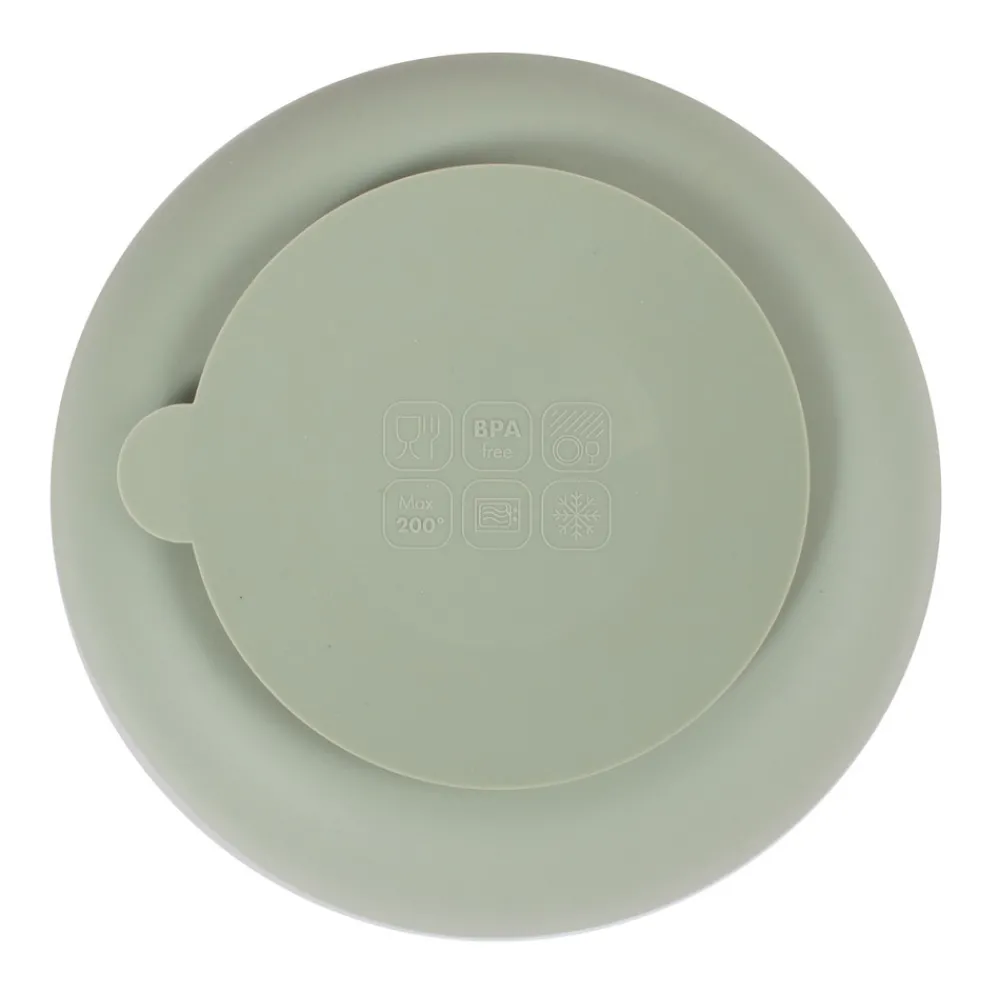 Filibabba Silikone tallerken ruminddelt - green- Service