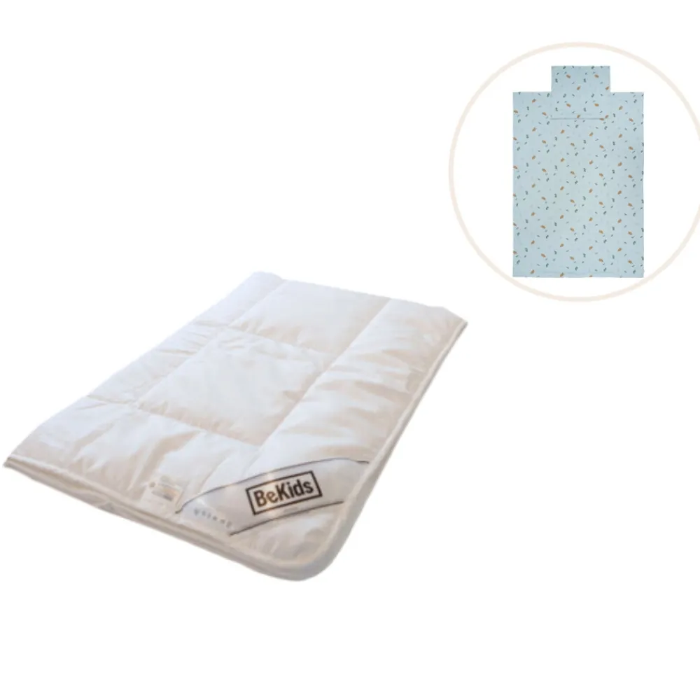 BeKids Silke babydyne med sengetøj - Blue fog-Børn Pakkeløsninger|Sengetøj