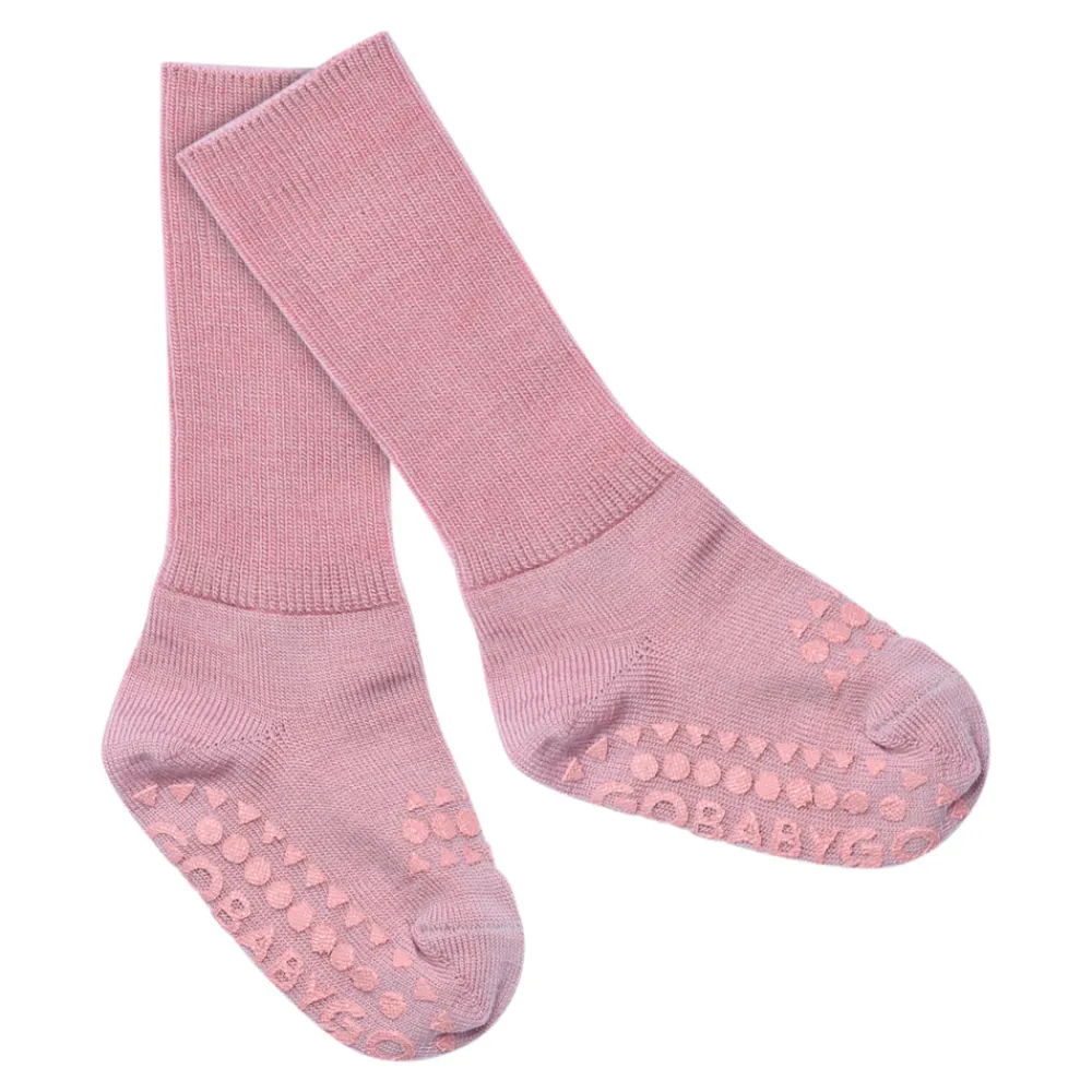 GOBABYGO Skridsikre Strømper - Merino Uld - Rose blush- Skridsikre Strømper|Uldstrømper & Uldstrømpebukser