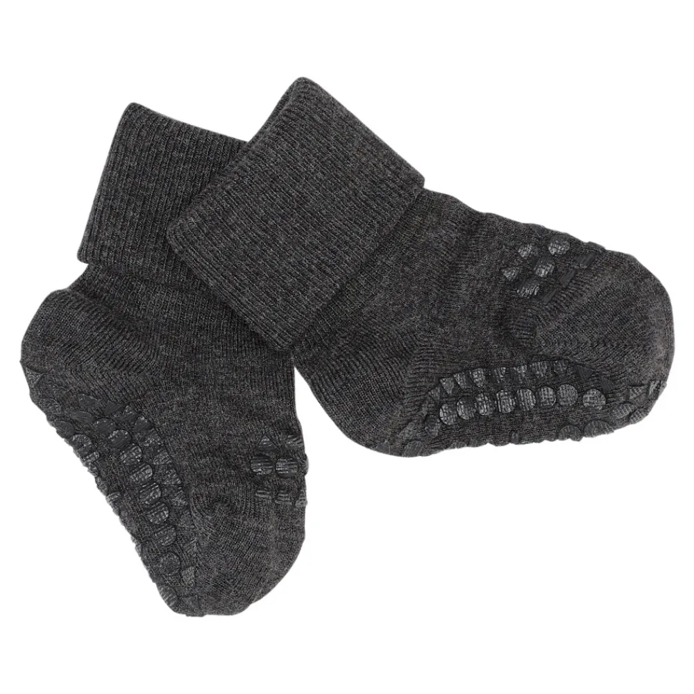 GOBABYGO Skridsikre Strømper - Bamboo - Dark grey melange- Skridsikre Strømper|Strømper