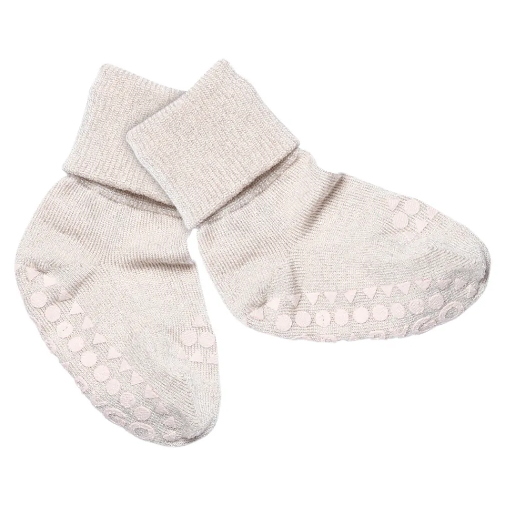 GOBABYGO Skridsikre Strømper - Bamboo - Ivory glitter- Skridsikre Strømper|Strømper