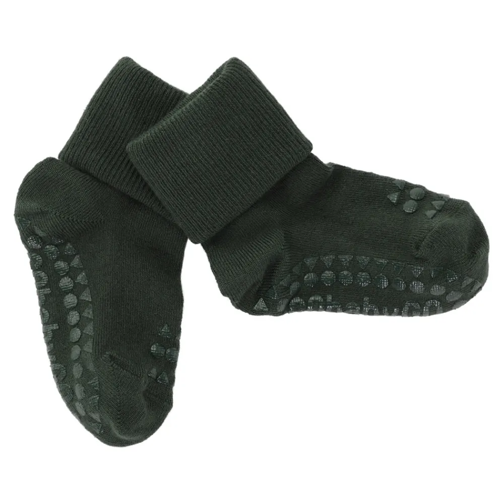GOBABYGO Skridsikre Strømper - Bamboo - Forest green- Skridsikre Strømper|Strømper