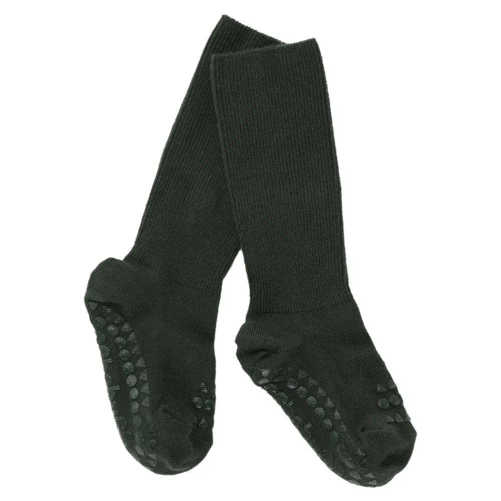 GOBABYGO Skridsikre Strømper - Bamboo - Forest green- Skridsikre Strømper|Strømper