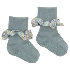 GOBABYGO Skridsikre Strømper - Liberty - Dusty Blue / Michelle Purple- Skridsikre Strømper