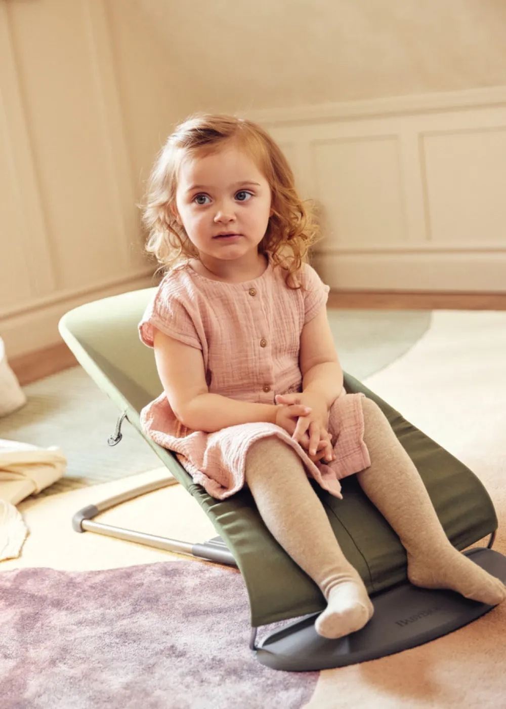 BabyBjörn Skråstol Bliss Vævet, blomsterbladsquilt,mørkegrøn-Børn Skråstole