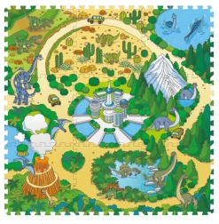 Magni Skumlegegulv med dinopark, 9 skumfliser- Legegulve & -Tæpper