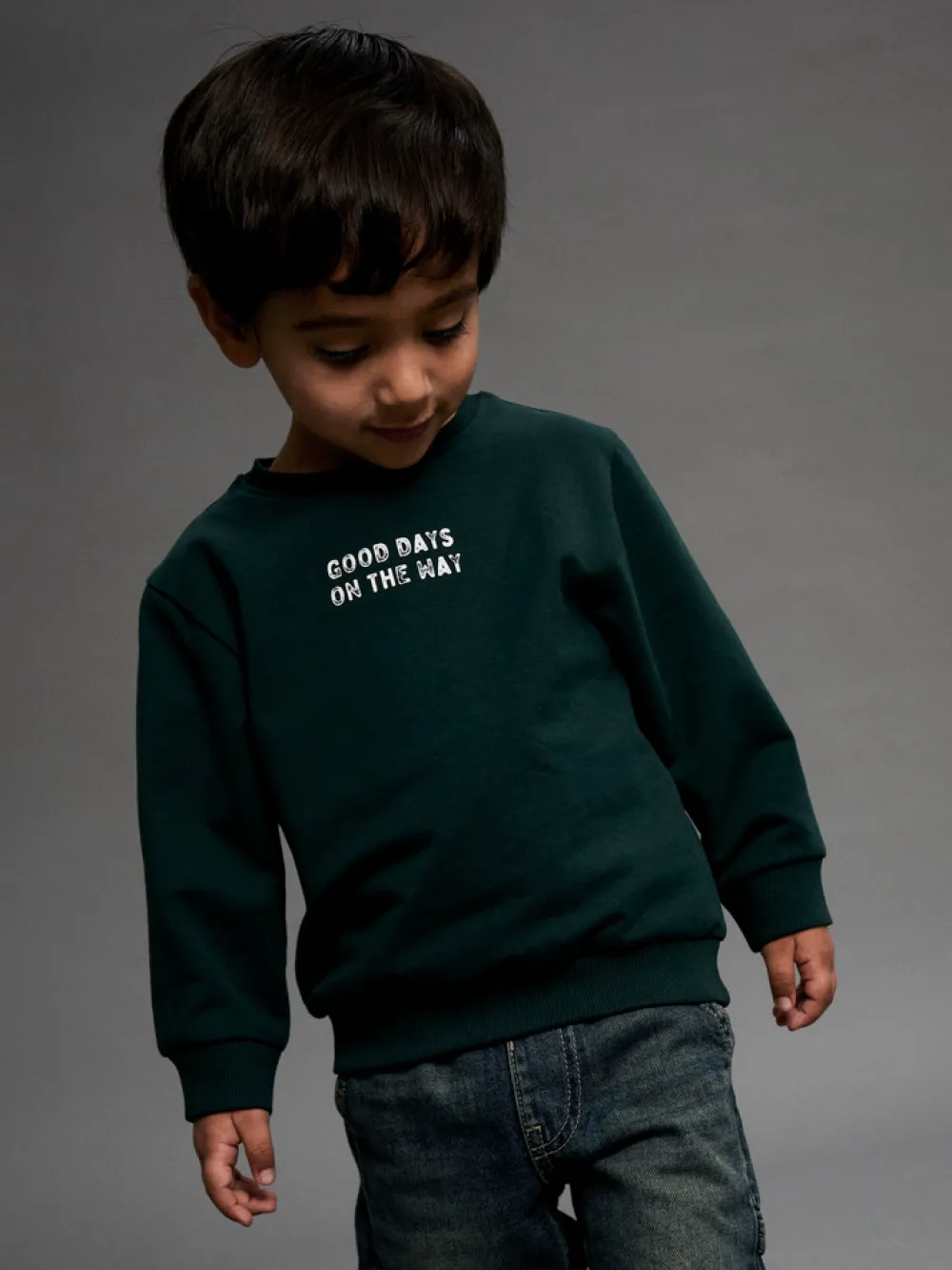 NAME IT Slade Sweatshirt - Pine Grove- Cardigans, Veste & Trøjer