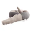 Sebra Sleepy Croc strikket pude - seabreeze beige-Børn Pyntepuder