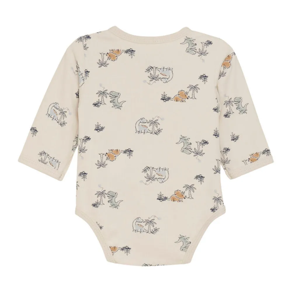 Fixoni Slå-om Body Langærmet AOP - Zen Blue- Bodystocking M. Skrålukning|Præmatur Tøj