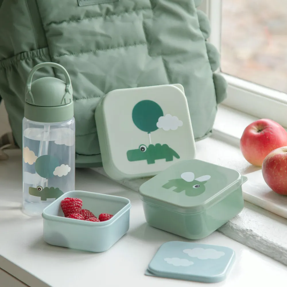 Done By Deer Snack boks sæt 3 stk Happy clouds - Grøn- Service